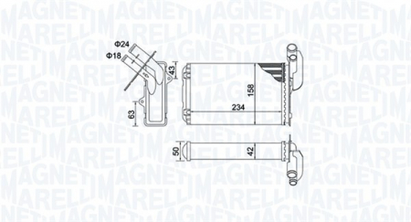 Schimbator caldura incalzire habitaclu - Schimbator caldura incalzire habitaclu potrivit RENAULT 19 II, 19 II CHAMADE, 19 II/HATCHBACK, CLIO I, CLIO I/HATCHBACK 1.1-2.0 1990-1998