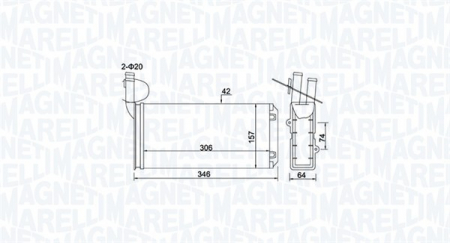 Schimbator caldura incalzire habitaclu potrivit VW TRANSPORTER T4, TRANSPORTER T6, TRANSPORTER T6 / CARAVELLE T6 1.9D-2.8 07.90-