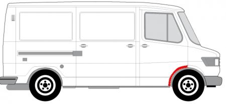 Segment reparatie aripa Dreapta (partea din spate) potrivit MERCEDES T1 (601), T1 (601, 611), T1 (602), T1 (B601), T1 (B602), T1/TN 1977-1996 [1]