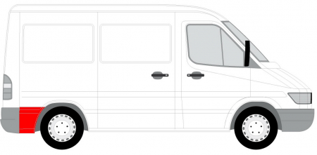Segment reparatie aripa spate dreapta dupa roata, lungime 50cm, model scurt MERCEDES SPRINTER; VW LT intre 1995-2006 [1]