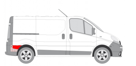 Segment reparatie aripa spate dreapta dupa roata NISSAN PRIMASTAR X83 OPEL VIVARO RENAULT TRAFIC 2 II intre 2001-2016 [1]