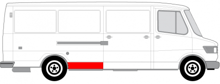 Segment reparatie aripa spate dreapta in fata rotii model lung MERCEDES T1 / T2 601, 602 intre 1977-1996 [1]