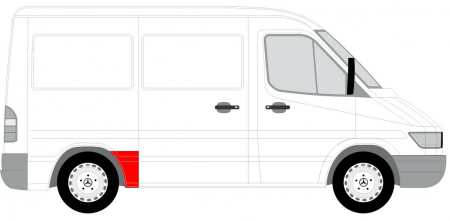 Segment reparatie aripa spate dreapta inaintea rotii, lungime 50cm, model scurt MERCEDES SPRINTER; VW LT intre 1995-2006 [1]