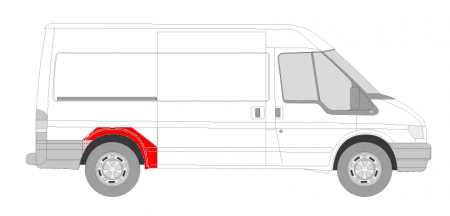 Panou lateral - Segment reparatie aripa spate dreapta medium/varianta lunga FORD TRANSIT dupa 2000