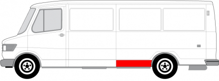 Segment reparatie aripa Spate Stanga (inainte de roata, model lung) potrivit MERCEDES T1 (601), T1 (601, 611), T1 (602), T1 (B601), T1 (B602), T1/TN  [1]