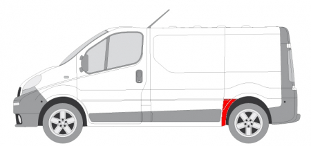 Segment reparatie aripa Spate Stanga (inainte de roata, model scurt) potrivit NISSAN PRIMASTAR; OPEL VIVARO A; RENAULT TRAFIC II [1]