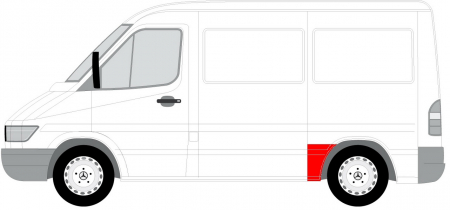 Segment reparatie aripa spate stanga inaintea rotii, lungime 50cm, model scurt MERCEDES SPRINTER; VW LT intre 1995-2006 [1]