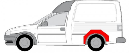 Segment reparatie aripa spate stanga OPEL COMBO B intre 1994-1997 Panou lateral - Segment reparatie aripa spate stanga OPEL COMBO B intre 1994-1997