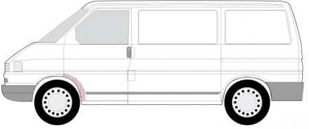 Segment reparatie aripa Stanga (partea interioara, aparatoare de noroi) potrivit VW TRANSPORTER IV 1990-2003 [1]