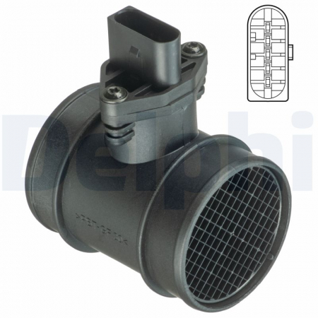 Electrica - Senzor debitmetru potrivit AUDI A2, A4 B5; SEAT LEON, TOLEDO II; VW GOLF IV, SHARAN 1.2D-2.5D 1997-2010 - (5 pin, modul)