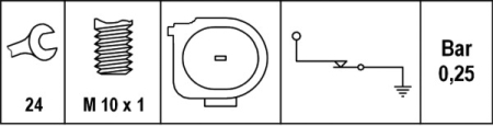 Senzor presiune ulei (0,15-0,35bar; 1 pin; albastru) potrivit AUDI A4 B5, A8 D2, CABRIOLET B3; FORD GALAXY I; SEAT ALHAMBRA, CORDOBA, CORDOBA VARIO, IBIZA II, INCA, LEON 1.4-4.2 07.90-09.10 [1]