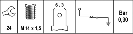 Senzor presiune ulei potrivit OPEL ASCONA B, ASCONA C, COMMODORE B, COMMODORE C, CORSA A, CORSA A TR, KADETT B, KADETT C, KADETT C CITY 1.0-3.4 1965-2012 (0, 35-0, 55bar, 1 pin, negru) [1]