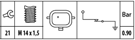 Senzor presiune ulei potrivit RENAULT CLIO III, CLIO III/HATCHBACK, CLIO IV, CLIO IV/HATCHBACK, MODUS, TWINGO II, WIND 1.2/1.2ALK/1.2LPG dupa 2004 (0, 9bar, 1 pin, alb) [2]