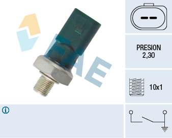 Electrica - Senzor presiune ulei (2,3bar; 2 pin; verde) AUDI A4, A4 ALLROAD, A5, A6, A6 ALLROAD, A7, A8, Q5, Q7; VW PHAETON, TOUAREG 2.7D/3.0D/4.2D intre 2004-2018