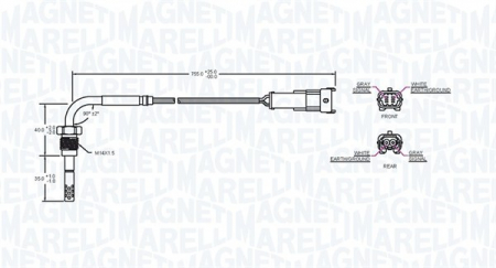 Senzor temperatura evacuare ALFA ROMEO 159, BRERA, SPIDER; LANCIA DELTA III 1.9/1.9D/2.4D intre 2005-2014 [1]