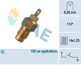Elemente sistem racire - Senzor temperatura lichid racire  (numar pini: 1, alb 112°C) CITROEN AX, BX, C15; FORD SCORPIO I; PEUGEOT 205 I, 205 II, 309 I, 309 II, 405 I, 405 II, 505 1.0-2.5D intre 1981-2000