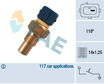 Electrica - Senzor temperatura lichid racire potrivit CITROEN AX, BERLINGO, BERLINGO MULTISPACE, BERLINGO/MINIVAN, C2, C3 I, C3 PLURIEL, C4, C4 I, SAXO, XM, XSARA 1.0-2.0 dupa 1986 (numar pini: 1, albastru)