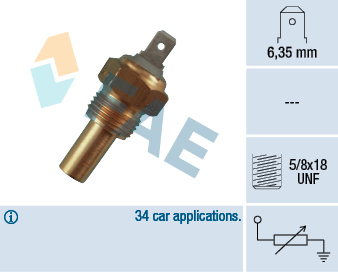 Electrica - Senzor temperatura lichid racire potrivit VOLVO 240, 340-360, 740, 760 2.0/2.1/2.3 1978-1993 (numar pini: 1, gri)