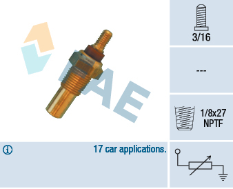 Elemente sistem racire - Senzor temperatura lichid racire  (numar pini: 1, maro) FORD SCORPIO II, TRANSIT; MAZDA 121 III 1.25-2.9 intre 1985-2003