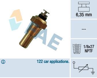 Elemente sistem racire - Senzor temperatura lichid racire  (numar pini: 1, negru) CHEVROLET CAPTIVA, EPICA, EVANDA, LACETTI, NUBIRA, REZZO; DAEWOO EVANDA, LACETTI, LANOS, LEGANZA, MATIZ, NEXIA, NUBIRA 0.8-3.0 