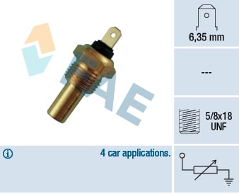 Elemente sistem racire - Senzor temperatura lichid racire  (numar pini: 1, negru) JAGUAR XJ 3.2-6.0 intre 1986-1997