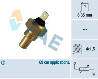 Electrica - Senzor temperatura lichid racire potrivit ALFA ROMEO 145, 146, 155, 164, 33, 75 1.2-2.0 1983-1998 (numar pini: 1, negru)