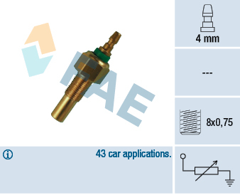 Electrica - Senzor temperatura lichid racire potrivit MAZDA 323 II, 323 III, 626 II, 929 III, E, RX-7 II 1.1-3.0 1980-1993 (numar pini: 1, verde)