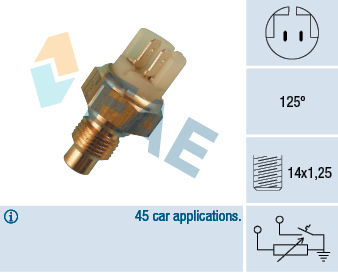 Senzor temperatura lichid racire potrivit RENAULT 19 II, 19 II CHAMADE, 21, CLIO I, ESPACE I, LAGUNA I, TRAFIC 1.4-2.2 1984-2001 (numar pini: 2, alb) [1]