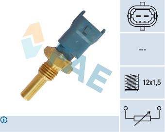 Senzor temperatura lichid racire potrivit IVECO DAILY III, TRAKKER I; MERCEDES C (W203), M (W163), VITO / MIXTO (W639); ALFA ROMEO 145, 146, 156, 159 0.7-9.4D dupa 1987 (numar pini: 2, albastru) [1]