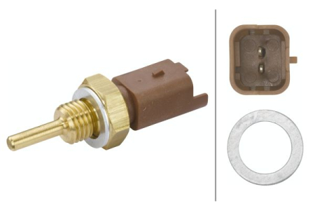 Electrica - Senzor temperatura lichid racire potrivit ABARTH 500 / 595 / 695, 500C / 595C / 695C, PUNTO, PUNTO EVO; ALFA ROMEO GIULIETTA, GIULIETTA/HATCHBACK, MITO 0.9-1.6D dupa 2003 (numar pini: 2, maro)