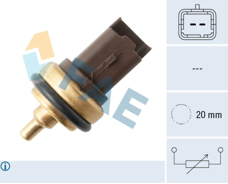 Electrica - Senzor temperatura lichid racire potrivit CITROEN BERLINGO, BERLINGO MULTISPACE, BERLINGO/MINIVAN, C2, C3 I, C3 II, C3 PICASSO, C3 PLURIEL, C4 1.4-1.6LPG dupa 2000 (numar pini: 2, maro)
