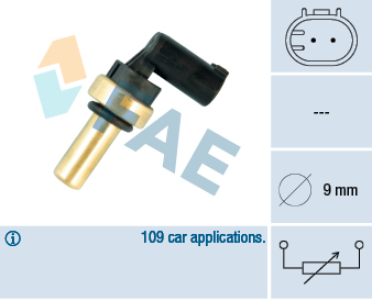 Elemente sistem racire - Senzor temperatura lichid racire  (numar pini: 2, negru) ALFA ROMEO 159; CHEVROLET AVEO, CRUZE, ORLANDO; FIAT CROMA; OPEL AMPERA, ASTRA H, ASTRA H GTC, ASTRA J, ASTRA J GTC, CORSA D 1.2-1.8 dupa 2003