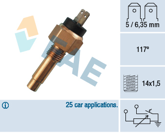 Elemente sistem racire - Senzor temperatura lichid racire  (numar pini: 2, negru) BMW Seria 5 (E28), 6 (E24), 7 (E23), 7 (E32) 2.8-3.5 intre 1975-1994