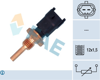 Electrica - Senzor temperatura lichid racire potrivit ALFA ROMEO 159; CITROEN JUMPER II; FIAT DUCATO; HONDA ACCORD VII, CIVIC VII, CIVIC VIII, CR-V III; OPEL AGILA 1.0-3.2 dupa 1994 (numar pini: 2, negru)