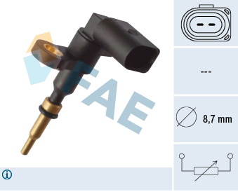 Electrica - Senzor temperatura lichid racire potrivit AUDI A3, TT; SEAT LEON, LEON SC, LEON ST; SKODA OCTAVIA III; VW GOLF SPORTSVAN VII, GOLF VI, GOLF VII, JETTA IV 1.6D/2.0D dupa 2012 (numar pini: 2, negru)