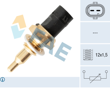 Electrica - Senzor temperatura lichid racire potrivit BMW 1 (E82), 1 (E88), 1 (F20), 1 (F21), 1 (F40), 2 (F22, F87), 2 (F23), 2 (F45), 2 (G42, G87) 0.6H-Electric dupa 2006 (numar pini: 2, negru)