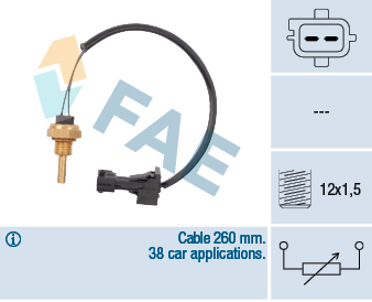 Elemente sistem racire - Senzor temperatura lichid racire  (numar pini: 2, negru) SAAB 900 II, 9000, 9-3 2.0/2.3 08.89-08.03