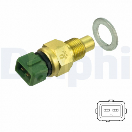 Electrica - Senzor temperatura lichid racire potrivit CITROEN BERLINGO, BERLINGO/MINIVAN, JUMPY I, XSARA, XSARA/HATCHBACK, XSARA/KOMBI; FIAT SCUDO; PEUGEOT 206, 306 1.9D 1996-2015 - (numar pini: 2, verde)