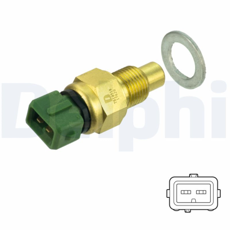 Electrica - Senzor temperatura lichid racire potrivit CITROEN BERLINGO, BERLINGO/MINIVAN, JUMPY I, XSARA, XSARA/HATCHBACK, XSARA/KOMBI; PEUGEOT 206, 306 1.9D 1996-2015 (numar pini: 2, verde)