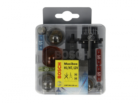 Electrice - Set becuri  12V H1/H7; C5W/P21/5W/P21W/PY21W/R5W/T4W/W5W + sigurante: 20; 15; 10A Maxibox