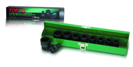Set capete chei tubulare de impact 1/2'', Toptul 10-24mm 10buc Echipamente - Set capete chei tubulare de impact 1/2'', Toptul 10-24mm 10buc