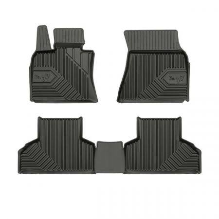 Covorase auto - Set covorase cauciuc 3 piese No. 77, fata/spate negru, potrivit BMW X5 (F15, F85) 08.13-07.18