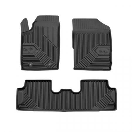 Covorase auto - Set covorase cauciuc 3 piese No. 77, fata/spate negru, potrivit PEUGEOT PARTNER, PARTNER/MINIVAN 05.96-12.15