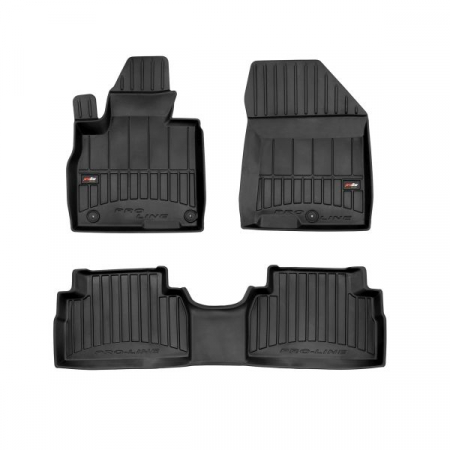Covorase auto - Set covorase cauciuc 3 piese proLine 3D, negru, potrivit HYUNDAI SANTA FE IV 07.18-