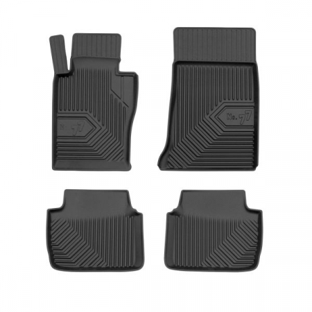 Covorase auto - Set covorase cauciuc 4 piese No. 77, fata/spate negru, potrivit BMW 3 (E46) 12.97-12.07