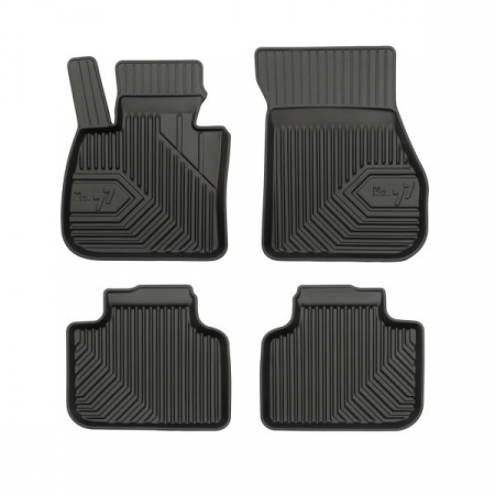 Set covorase cauciuc 4 piese No. 77, fata/spate negru, potrivit BMW X1 (F48), X2 (F39) 11.14- [0]