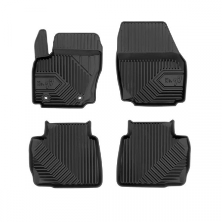 Covorase auto - Set covorase cauciuc 4 piese No. 77, fata/spate negru, potrivit FORD MONDEO IV 03.07-01.15