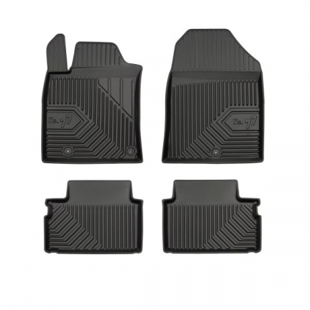 Covorase auto - Set covorase cauciuc 4 piese No. 77, fata/spate negru, potrivit KIA CEED 03.18-