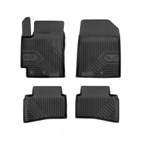 Covorase auto - Set covorase cauciuc 4 piese No. 77, fata/spate negru, potrivit KIA RIO II, RIO III, RIO IV, STONIC 03.05-