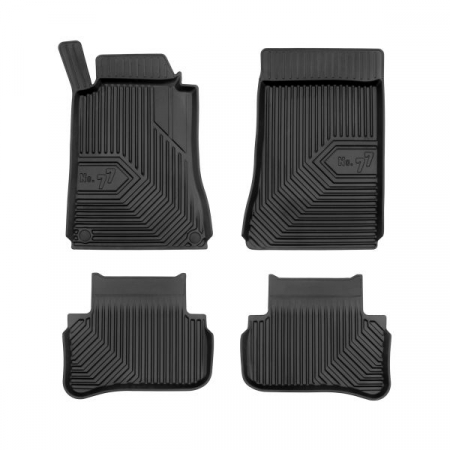 Covorase auto - Set covorase cauciuc 4 piese No. 77, fata/spate negru, potrivit MERCEDES C (W203) 05.00-02.07